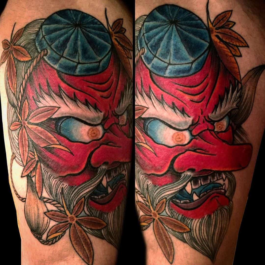 Tengu Mask Tattoo Design Inspiration: Discover the Mystique