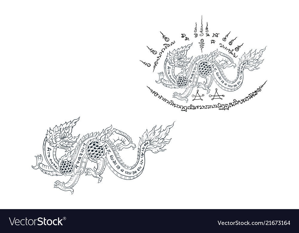 Thai Traditional Tattoo Tiger Royalty Free Vector Image