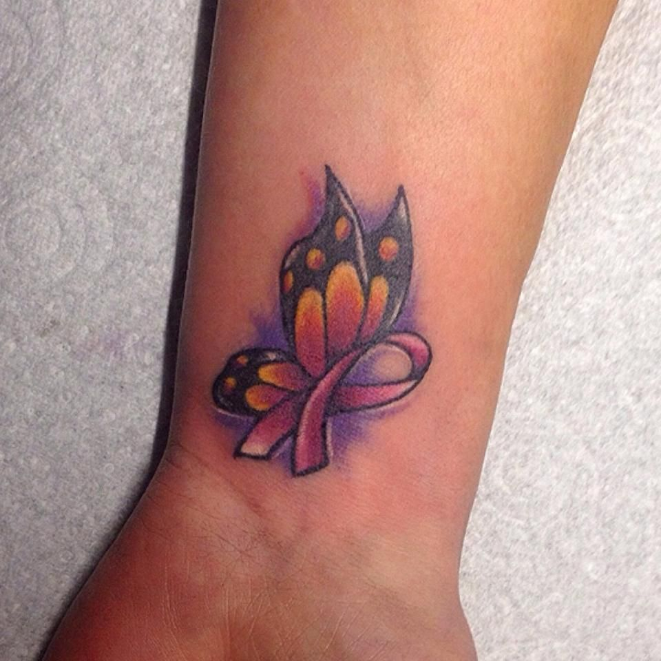 Thyroid Cancer Ribbon Tattoo Design Ideas