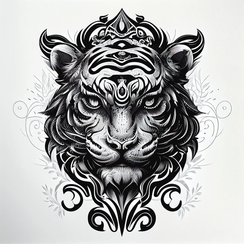 Tiger Tattoo Ink Art Stock Illustration Illustration Of Line 271566061