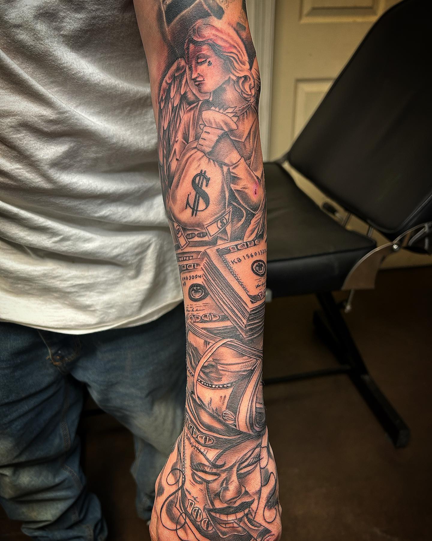 Time Is Money Tattoo Designs For Men