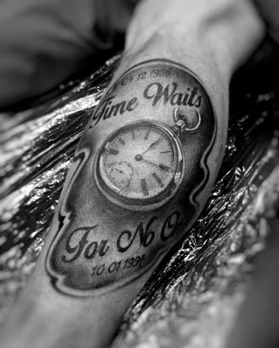 Time Waits for No Man Tattoo Design Ideas