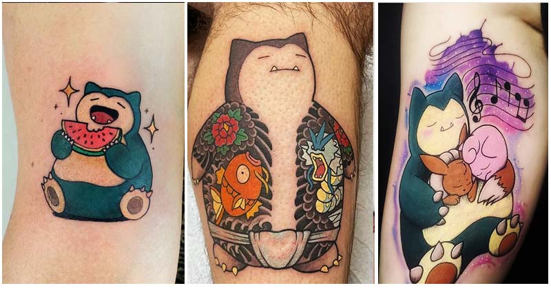 Top 100 Best Snorlax Tattoos For Women Pokemon Design Ideas