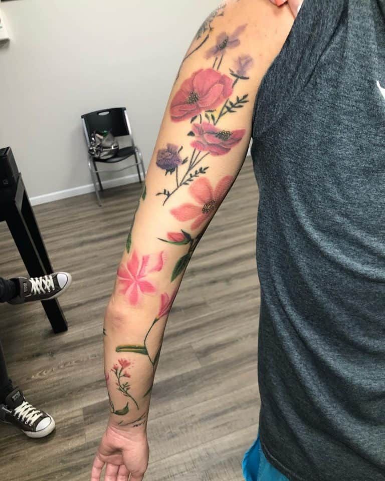 Top 49 Best Flower Tattoo Sleeve Ideas 2021 Inspiration Guide