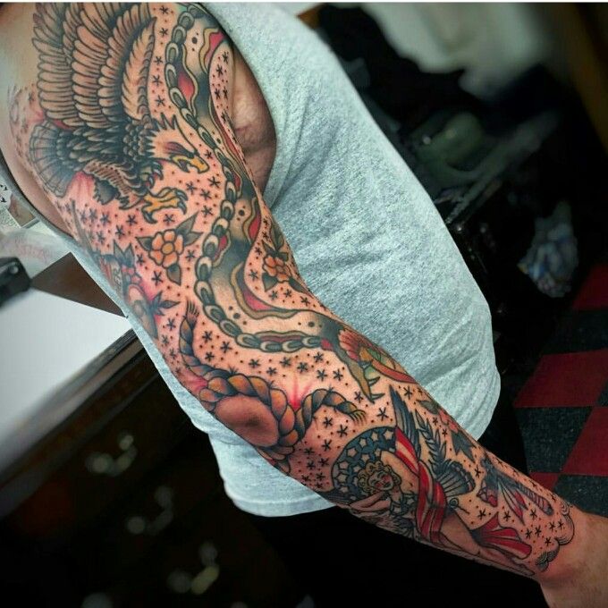 Traditional Tattoo Sleeve American Traditional Tattoo Traditional Tattoo