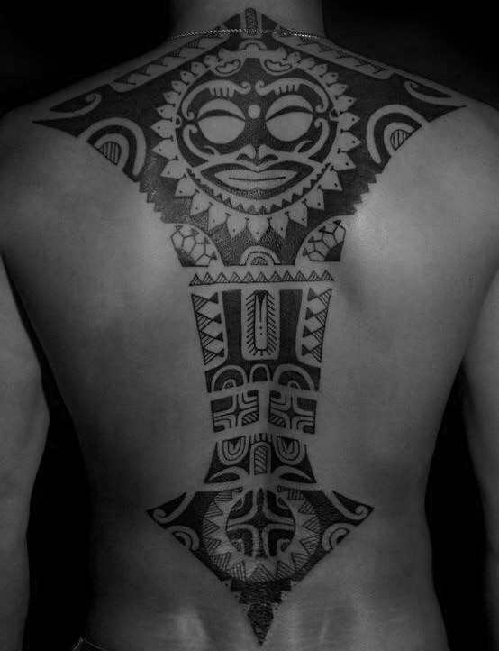 Tribal Spine Tattoos For Men