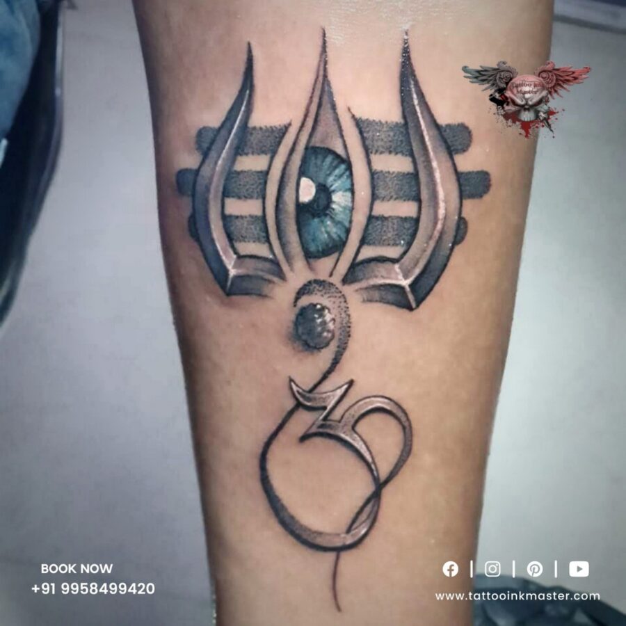 Trishul Tattoo With Shiva S Third Eye And Om 3Rd Eye Tattoo Third Eye