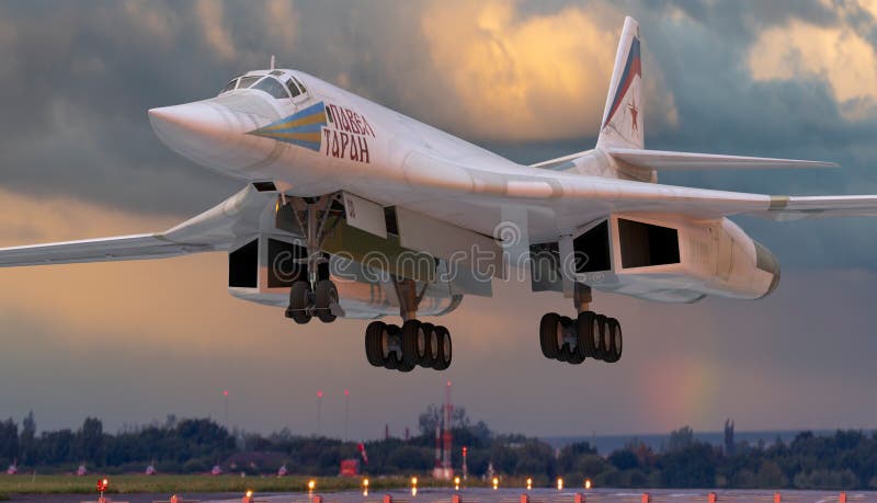 Tu 160 Russian Supersonic Jet Strategic Bomber Blackjack In Landing