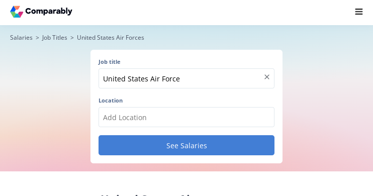 United States Air Force Salaries Comparably