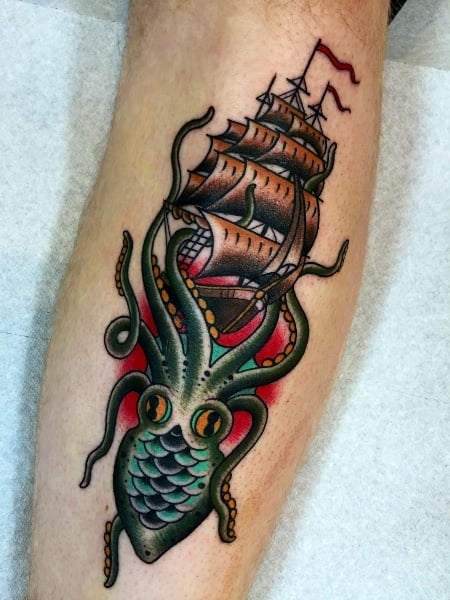 Update 77 Traditional Sea Monster Tattoo Super Hot In Cdgdbentre