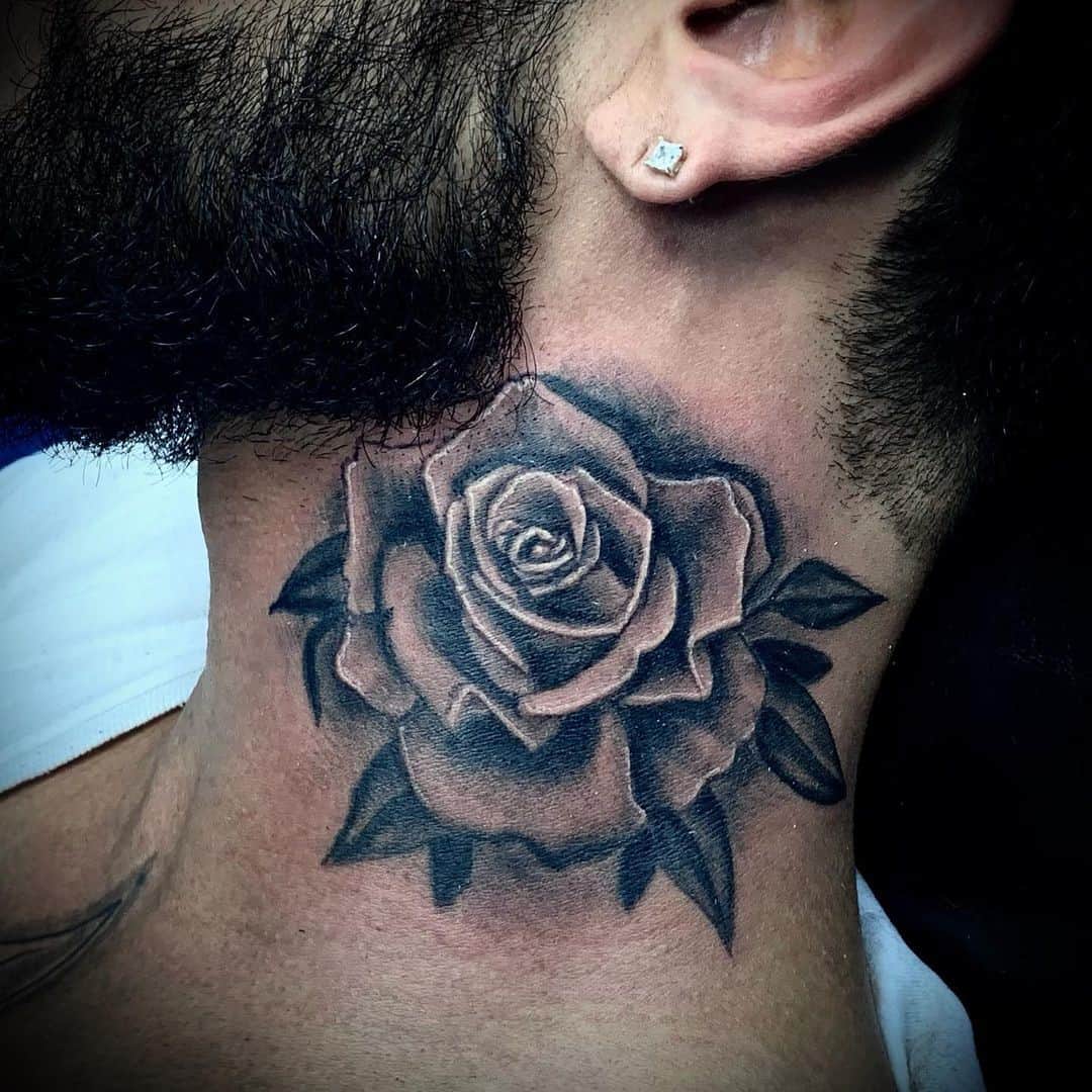 Update More Than 76 Rose Neck Tattoos For Men Best In Coedo Com Vn