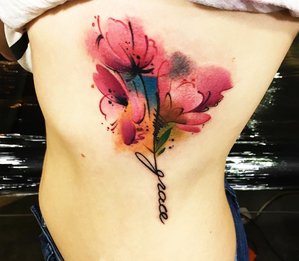 Watercolor Flowers Tattoo Watercolor Tattoo Flower Black Flowers