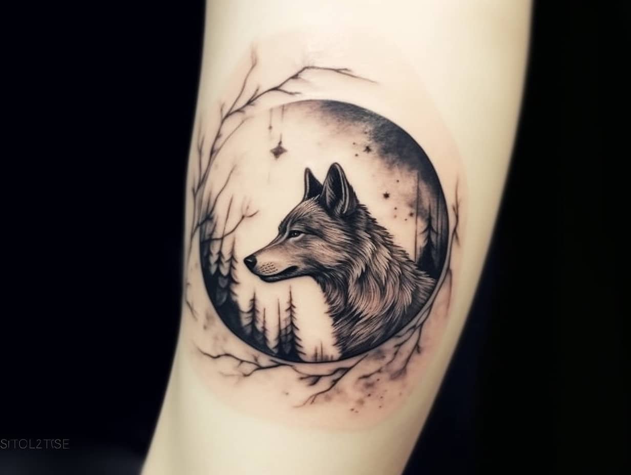 Wild Harmony Designs And Meaning Of Wolf And Moon Tattoos