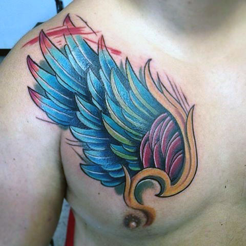 Wing Tattoos On Chest Designs Ideas And Meaning Tattoos For You