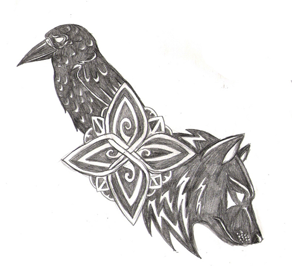 Wolf And Raven Raven And Wolf Raven Tattoo Raven Art