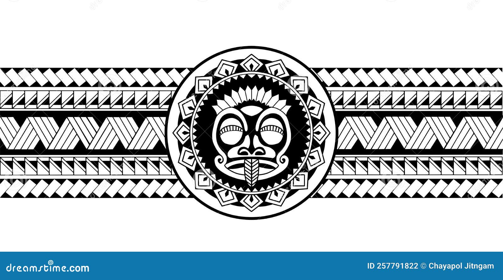 Wrap Around Arm Polynesian Tattoo Design And Stencil Instant Digital