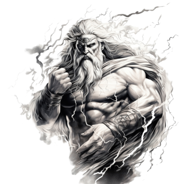 Zeus Tattoo Design White Background Png File Download High Resolution